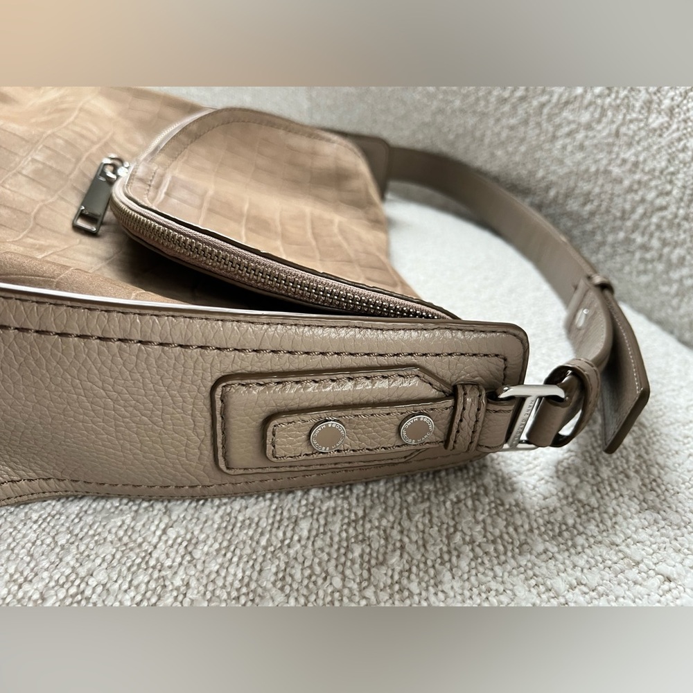 Marc Jacobs The Groove Croc‑Embossed Shoulder Bag, Graige Leather Hobo - Picture 9 of 15